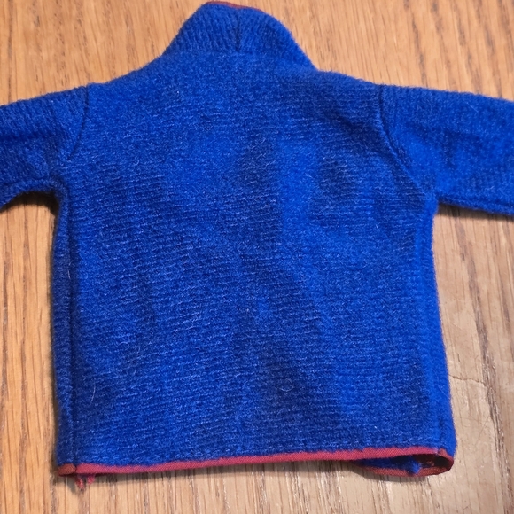 1991 Ken 665 Activewear Coat Robe Genuine Barbie Tag Blue Red No Rope - Picture 5 of 10